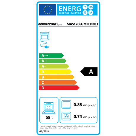 BERTAZZONI MAS126G2ENET Κουζίνα Ηλεκτική με Εστίες Αερίου και grill Teppanyaki 120cm Μαύρο
